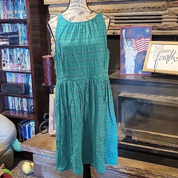 loft green eyelet dress Green Isla Eyelet Lace Ruffle Mini Dress main image 0